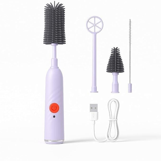 Avenn Electric Silicone Baby Bottle Brush, USB Rechargeable - Multicolor | 5-in-1 Cleaning Set, 360° Rotating Brush, 2 Speed Settings, Food Grade Silicone, For Baby Feeders-image-19