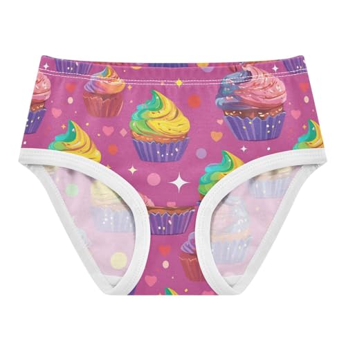 Wusikd Rainbow Cupcakes Girls' Underwear Cotton Girls Briefs Soft Toddler Underwear 2T