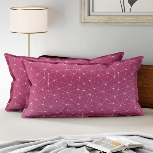 Image of Wakefit 100% Cotton Pillow Cover Set of 2 | 200 TC Soft & Breathable Pillow Cases | King Size 19 x 36 Inch | Skin Friendly, Durable & Gentle Machine Washable | Paula