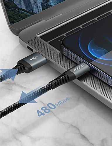 Dasku Lightning Cable 3Ft 3Pack Nylon Braided Heavy Duty Iphone Charger Cord Black Compatible With 14/13 / 12/11 Pro Max/X/Xs Max/Xr /8 Plus/ 7 6S Plus 6 Plus/Ipad Mini/Air #TOP4