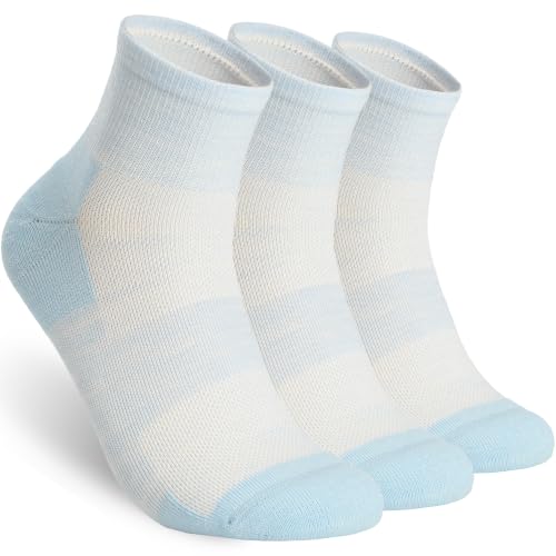 Image of 90% Merino Wool Breathable Running Ankle Socks for Men Women 3 Pairs