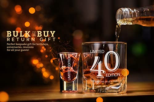Paris Products Co. 40Th 9 Oz Whiskey Glass + 2Oz Shot Glass, 40Th Birthday Gifts Men, 40Th Party Favors, Happy 40Th Birthday Decorations Men, 40Th Anniversary Decorations, 40Th Birthday Gift Ideas #TOP6