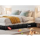 Under Bed Blocker for Pets 11.8" Height 83" Length in Total, Adjustable Bed Blockers to Keep Cats/Dogs Out from Under Beds Fit Twin, TwinXL, Full Bed, Easy to Use, Black