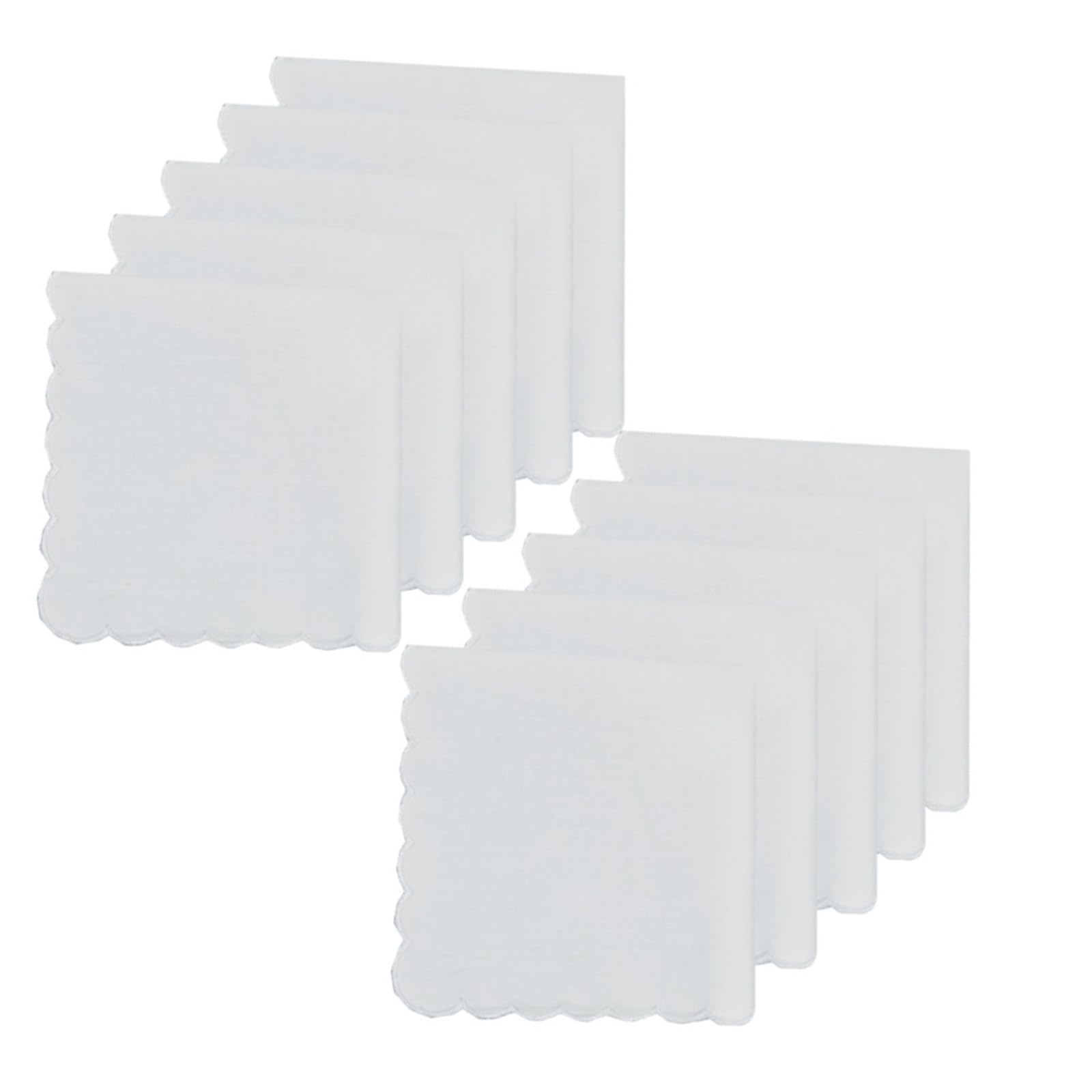 HDOYTXXM 5 / 10Pcs White Cotton Handkerchiefs Embroidered Edges Soft Absorbent for Sensitive Skin and Travel Soft Cotton Handkerchief