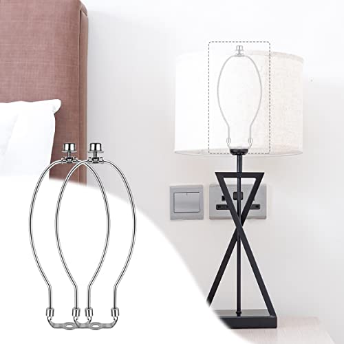 2 Pcs 10Inch Lamp Shade Harp Holders - Detachable DIY Lighting Accessories for Floor Lamps & Table Finials (Nickel)