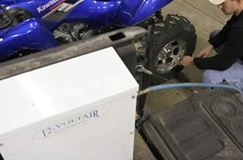 Voltair 12V Air Compressor inflating a tire