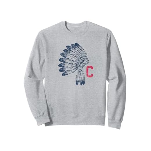 Block C with Native American Headdress Cleveland Sweatshirt