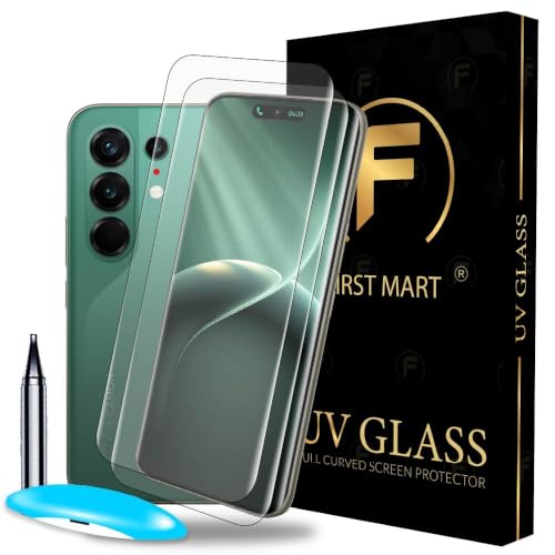 Image of FIRST MART Military-Grade UV Tempered Glass for Tecno Camon 50 Ultra 5G (6.78 Inch) - 9H Hardness,Full Adhesive UV, Bubble-Free, Edge to Edge [2 Pack]