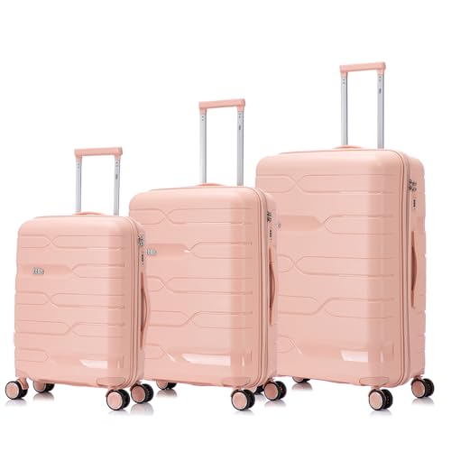 Juego Maletas 1990s Polipropileno 3 Piezas (Rosa Claro)