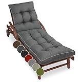 sunnypillow Liegenauflage 200 x 60 - Auflage für Gartenliege extra dick 13cm - Outdoor, wasserdicht, UV Lichtecht - Polster für Sonnenliege - Polsterauflagen für Liegestuhl - Kissen Anthrazit