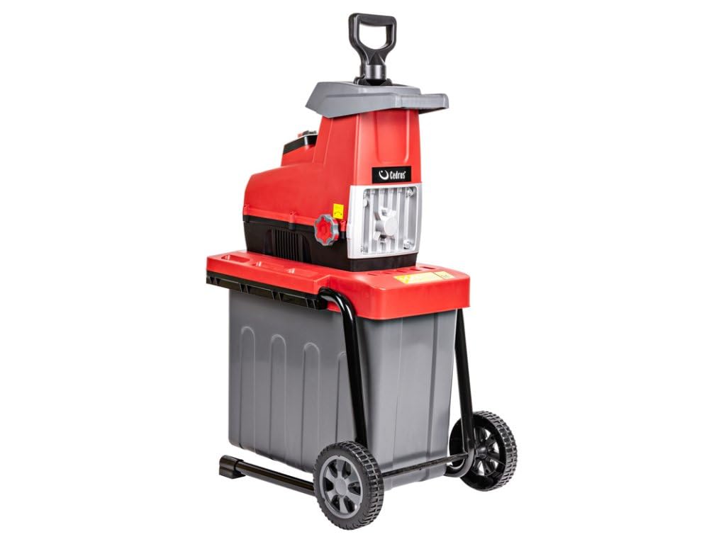 Hahn & Sohn Trituradora eléctrica Cedrus CEDRE01 - 2800 W, hasta ramas de 44 mm, cesta de 60 L - Silencioso, rebobinado, protección contra sobrecargas, ruedas de transporte, trituradora de jardín