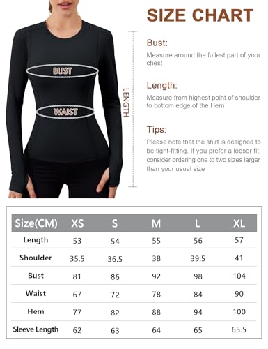 IECCP Women Theraml Sports Running Tops Long Sleeve Base Layer Fleece Tops T Shirt with Thumb Hole Lightweight for Sport Gym Yoga Workout Hiking Skiing - Image 6