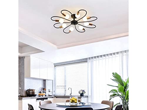 Image of Metal Nordic Pendant Lights Lamps Black 6 Head Modern Ceiling Light Hanging Lamp Home Decor Chandelier