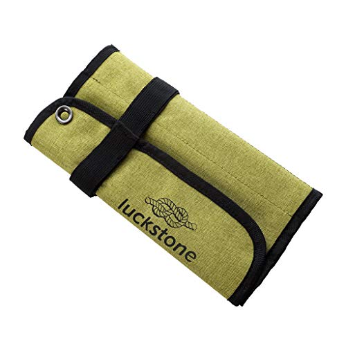 Inzopo - Bolsa de almacenamiento para el hielo, cierre de mosquetón y tornillo de anclaje, bolsillo portátil, duradero para escalada, 23 x 44 cm, color verde