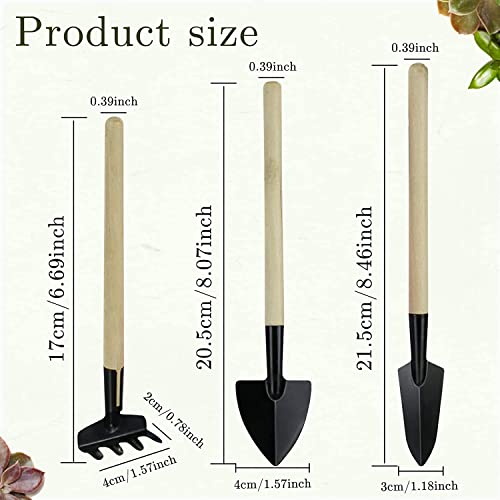 Juego de 3 herramientas de jardinería WishLotus mini miniatura 2