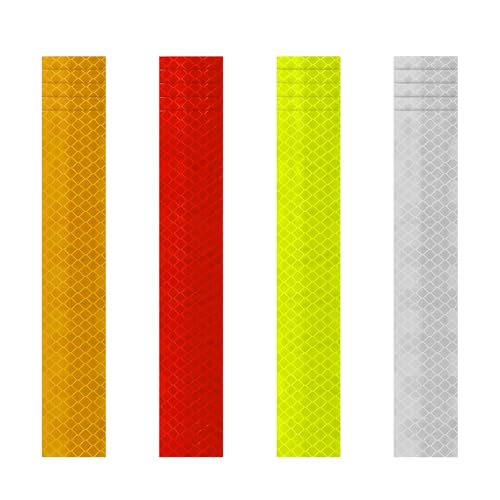 Dirvcp 20 Pcs Highly Visible Reflective Safety Tape - Waterproof Self-Adhesive Warning Strips for Cars Trucks Trailers and Bikes (20, Type B)