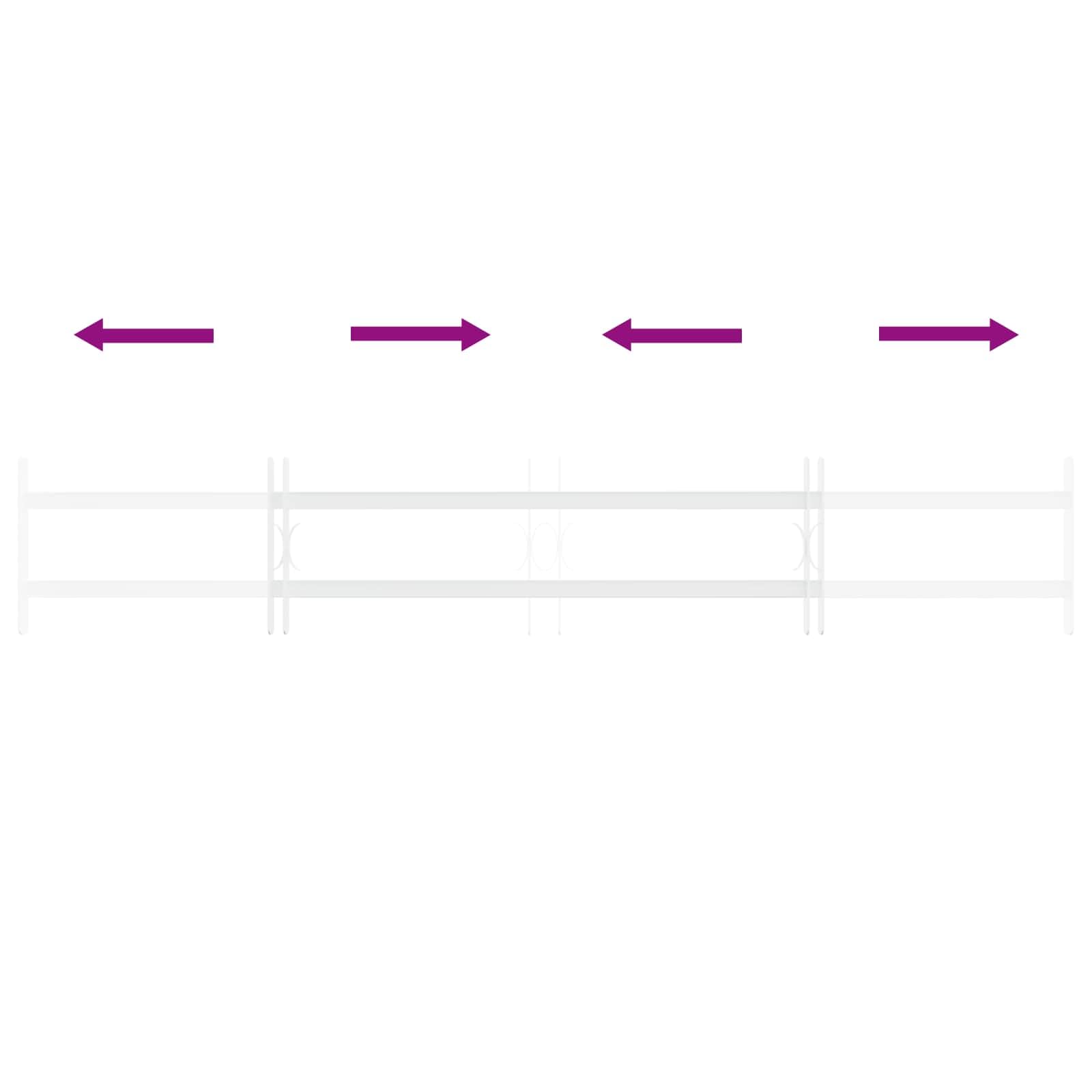 Rejilla de seguridad ajustable para ventanas con 2 barras transversales de acero galvanizado de 93 a 174 cm de largo, juego de 3 unidades para montaje horizontal, para ventanas exteriores