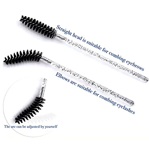 300Pcs Disposable Eyelash Mascara Brushes For Eye Lashes Extension Eyebrow And Makeup For Eye Lash Extension, Eyebrow And Makeup Crystal 6 Colors(Colorful) #TOP5