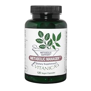 Vitanica Metabolic Manager – Herbal Supplement to Support Healthy Metabolic Response – Dietary Supplement with Vitamin D – Vegan Antioxidant Supplement – Pro Logo – 120 Capsules