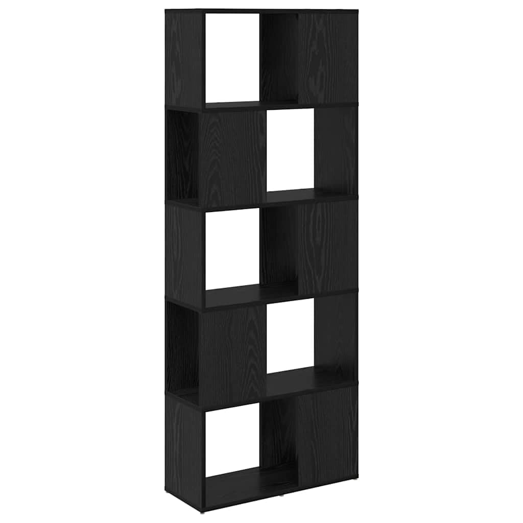 Zestaw 4 mebli telewizyjnych, czarny, 60 x 24 x 156 cm, materiał na bazie drewna, do montażu na ścianie, nowoczesny design, do salonu i sypialni, 4 półki