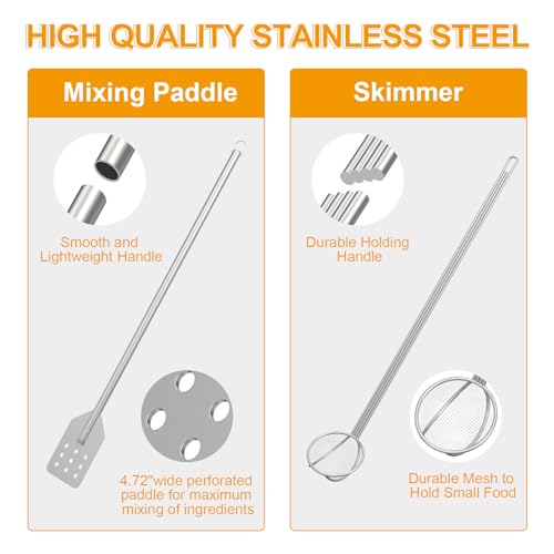 BBQ PLUS 42 Inch Crawfish/Crab Boil Mixing Stir Paddle and Wire Mesh Skimmer Spoon Fryer with Long Handle for Stockpots and Fry Pots,Large Stirring Paddle Skimmer Ladle Accessories by BBQ-PLUS - Image 3