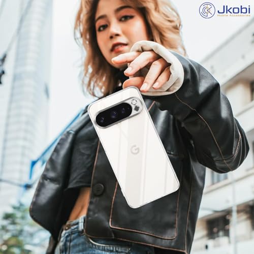 Image of Jkobi Back Cover for Google Pixel 9 Pro (Silicone Clear Shockproof Case with Camera Protection | Soft and Flexible | Transparent)