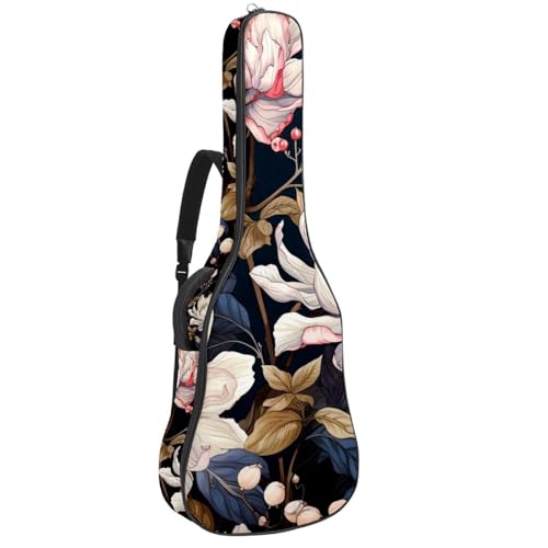 Housse guitare acoustique design fleurs étui de transport