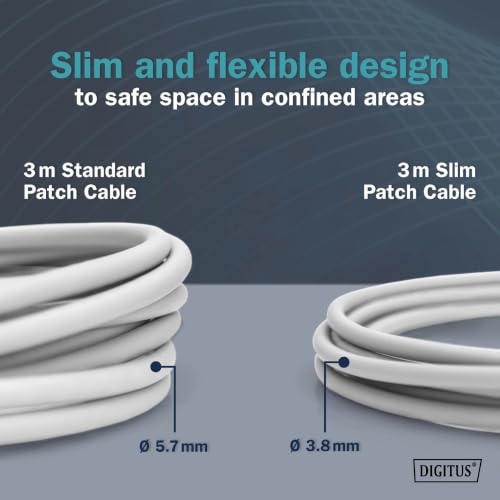 DIGITUS Kabel LAN Cat 6A – 5 m – 10 sztuk – Slim – F/FTP – Wielokolorowy