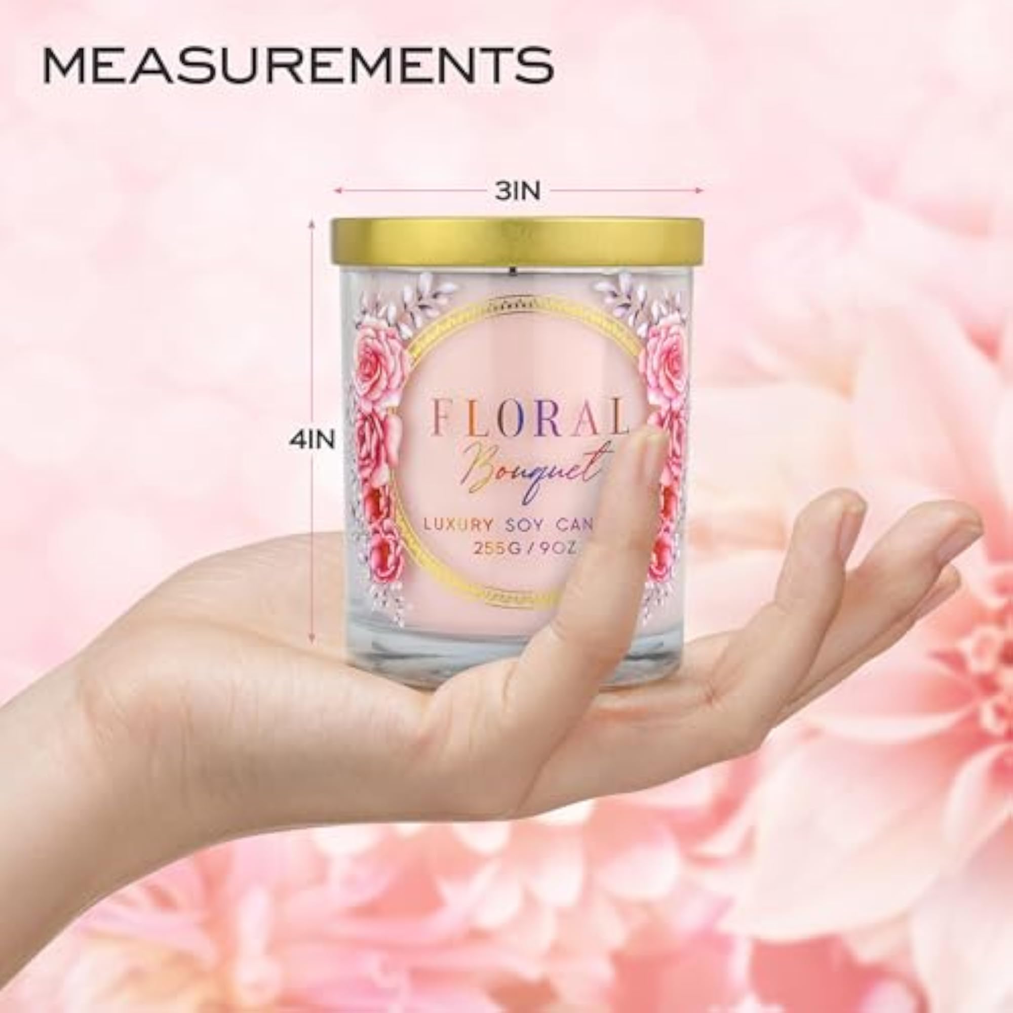 Luxury Rose Scented Candle with 10% Rose Essence