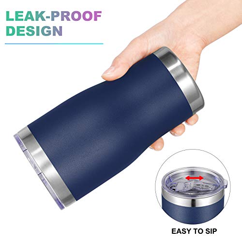 Image of VEGOND 20oz Tumbler Stainless Steel Tumbler Cup with Lid And Straw Vacuum Insulated Double Wall Travel Coffee Mug(Navy Blue 12 Pack)