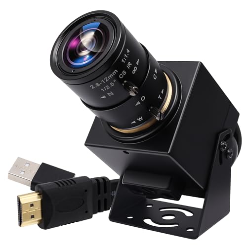 Cámara de vídeo 4K 60fps USB 3.0 HDMI Dual Output con zoom para ordenador portátil TV, enfoque manual, streaming webcam con objetivo de 2,8-12 mm, H.264 4K 60 fps cámara de alta velocidad para PC