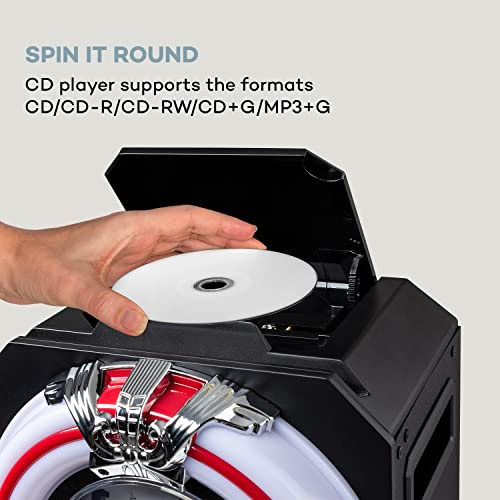 auna Arizona Sing Jukebox – Jukebox Compact et rétro avec Platine CD, Bluetooth, USB, MP3, Micro Filaire Inclus, Support… - Les Beatles, Paul McCartney, John Lennon, RIngo Starr, George Harrison auna Arizona Sing Jukebox - Jukebox Compact et rétro avec Platine CD, Bluetooth, USB, MP3, Micro Filaire Inclus, Support… – Image 5