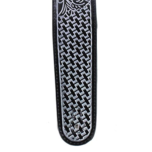 Walker & Williams GB-192 Sangle de guitare rembourrée Motif aigle de course Noir cobalt et étoiles Texas - Les Beatles, Paul McCartney, John Lennon, RIngo Starr, George Harrison Walker & Williams GB-192 Sangle de guitare rembourrée Motif aigle de course Noir cobalt et étoiles Texas – Image 5