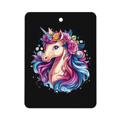 Flower Un-icorn Car Air Freshener Hanging Aromatherapy Tablets for Car Accessories Square
