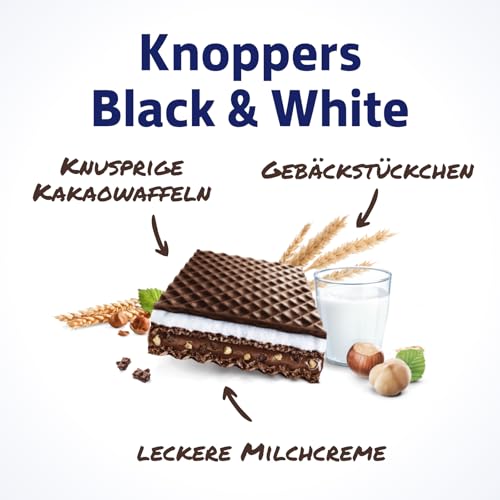 Knoppers Black and White, dunkle Waffelschnitten mit Kakao - 24 x 25 g – Ansicht 4
