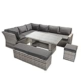BRAST Poly-Rattan Gartenmöbel Essgruppe Lounge Set Sitzgruppe Outdoor Möbel Garten - 8