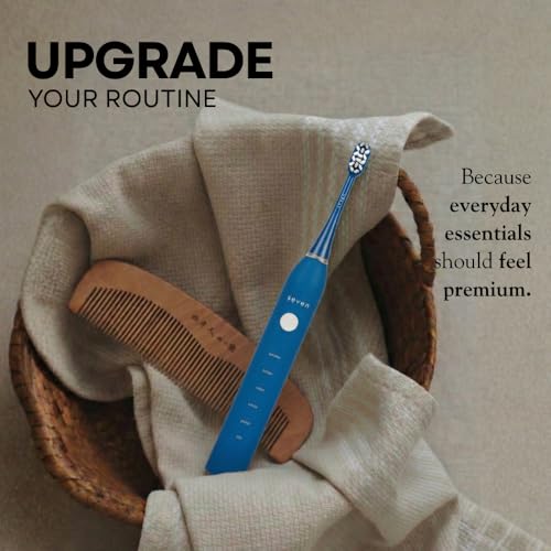Image of Seven Oral Care SuperBrush Pro Electric Toothbrush for Adults | Rechargeable Toothbrush with Advanced Cleaning Technology | Soft Bristles | Gentle on Gums | Ergonomic Lightweight Design | Daily Oral Care (Midnight Blue)