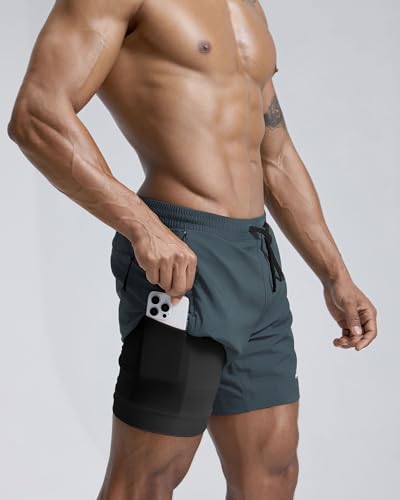 Image of maamgic Men's Athletic Running Shorts with Liner Ultra Lightweight Workout Shorts 5 inch / 7 inch