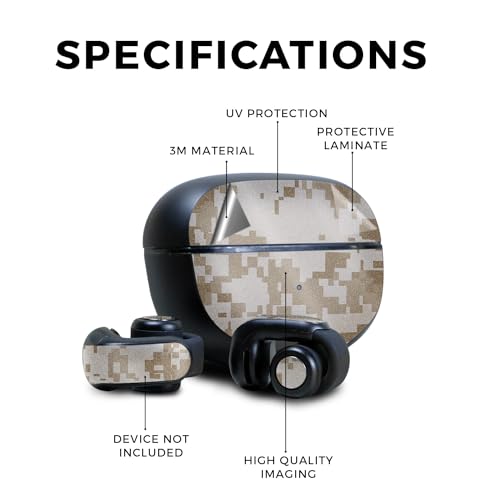 Image of Glossy Glitter Skin Compatible with Bose Ultra Open Earbuds - Desert Camo - Premium 3M Vinyl Protective Wrap Decal Cover - Easy to Apply | Crafted in The USA by MightySkins