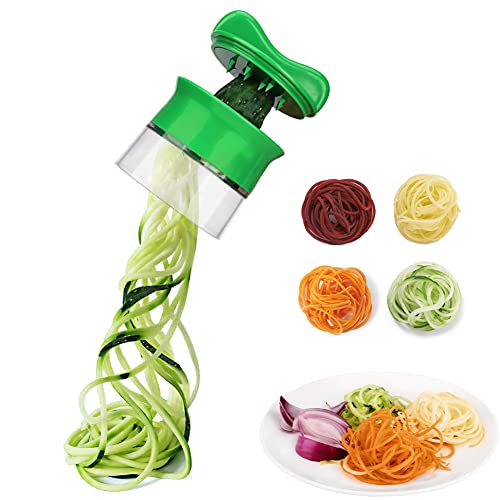 Affettatrice A Spirale Manuale In Acciaio Inox – Spiralizzatore Portatile Per Verdure, Frutta, Carote, Cetrioli