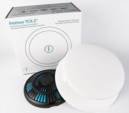 Flettner TCX-2 Van Wind Driven Roof Vent in White Standard Size Fitting
