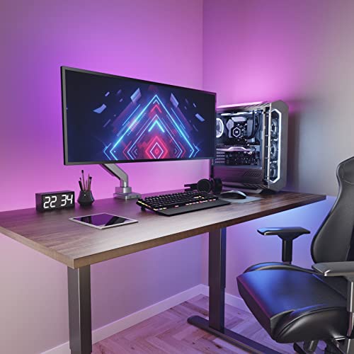 Image of WALI Ultrawide Monitor Arm for 13 to 49 Inch Heavy Duty Curved Screens, Adjustable Single Monitor Desk Mount with 2 USB 3.0 Ports, Holds 33 lbs, 75x75 /100x100 VESA, Silver (GSMU001)