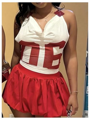 MakeMeChic Women's Cowl Neck Halter Crop Tops Backless Y2k Graphic Tank Top Jersey Shirt2