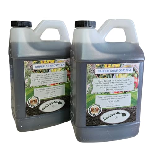 Super Compost Tea (128 oz - 1 Gallon in Two Half Gallon Bottles) Natural and Organic for Plant Food Nutrient Fertilizer and Growth Efficiency
