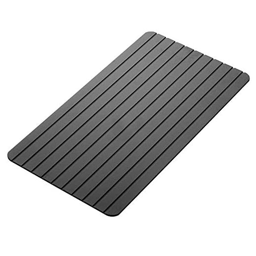XUBX Upptiningsbricka, Avfrostningsbricka, Aluminium snabb värmeöverföring utan el kemikalier mikrovågsugn, skärbräda för snabbare avfrostning fryst mat eller, Upptining Tray