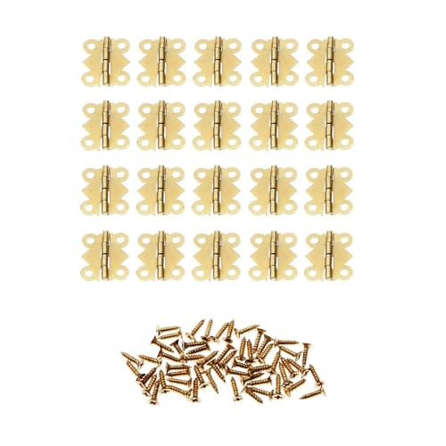 Mini charnière pour tiroir et armoire dorée papillon 20 mm - 2
