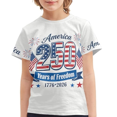 Image of Kids Graphic T-Shirt Boys Girls Novelty Tees Top Short Sleeve Shirts Summer Blouses 3-16