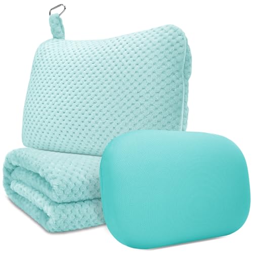 urnexttour Travel Pillow Blanket Set-3 in 1 Travel Pillow Memory Foam, Soft Travel Blanket Airplane...