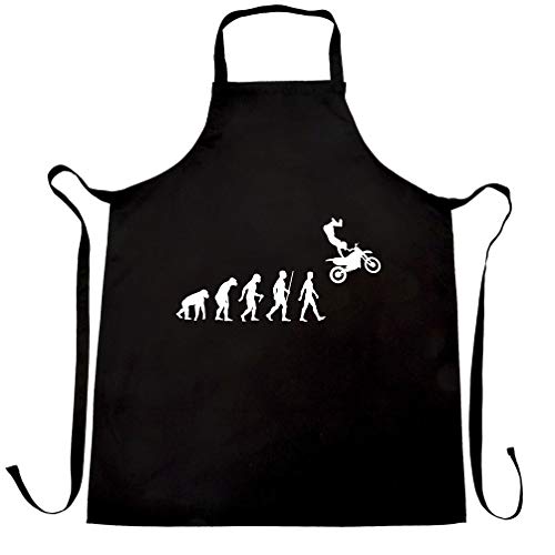 Sports Chef's Apron The Evolution Of Motocross Jumping Speedway Dirt Bike Jumps Black One Size