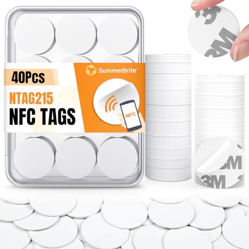 NFC�^�O NTAG215 �u�����NNFC�J�[�h�X�e�b�J�[40�� ���������\ �v���O�����\ NFC 215�`�b�v NFC�R�C�� �S���o�b�N�t�� 504�o�C�g������ TagMo��NFC�Ή��f�o�C�X�ɑΉ�